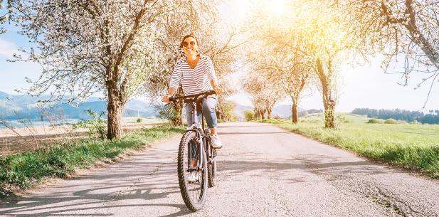 Fietsen in de zon