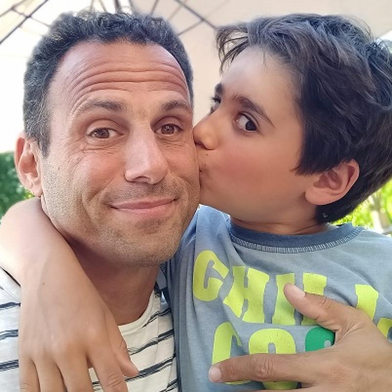 Portret vader met zoon 