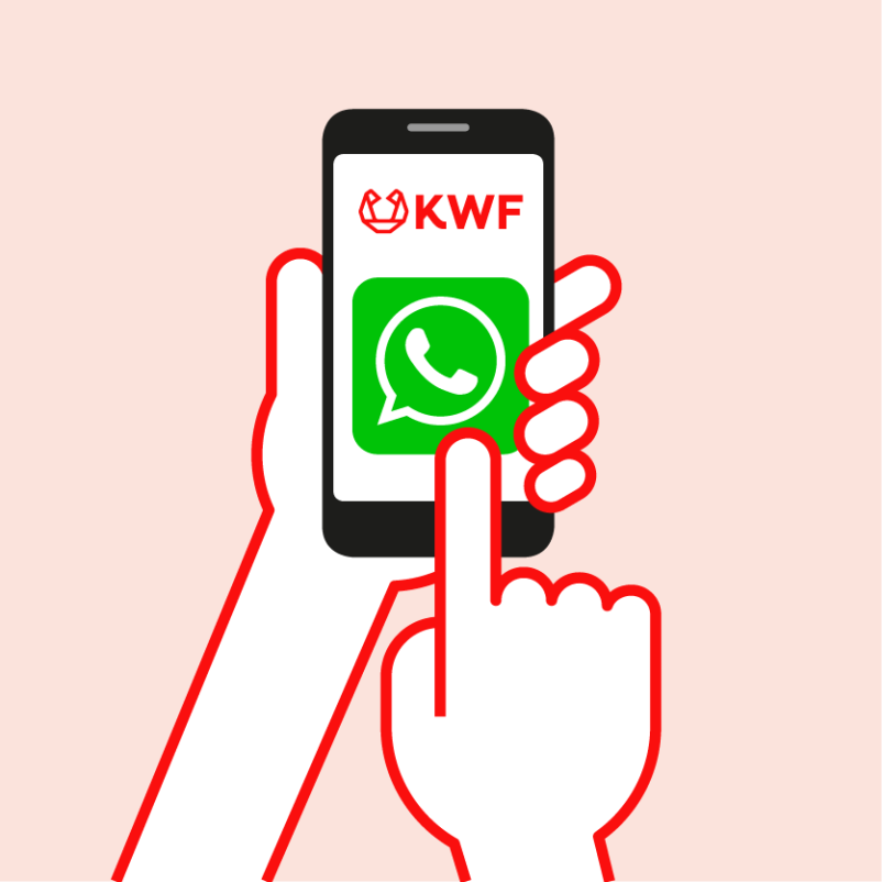 illustratie van een hand met mobieltje