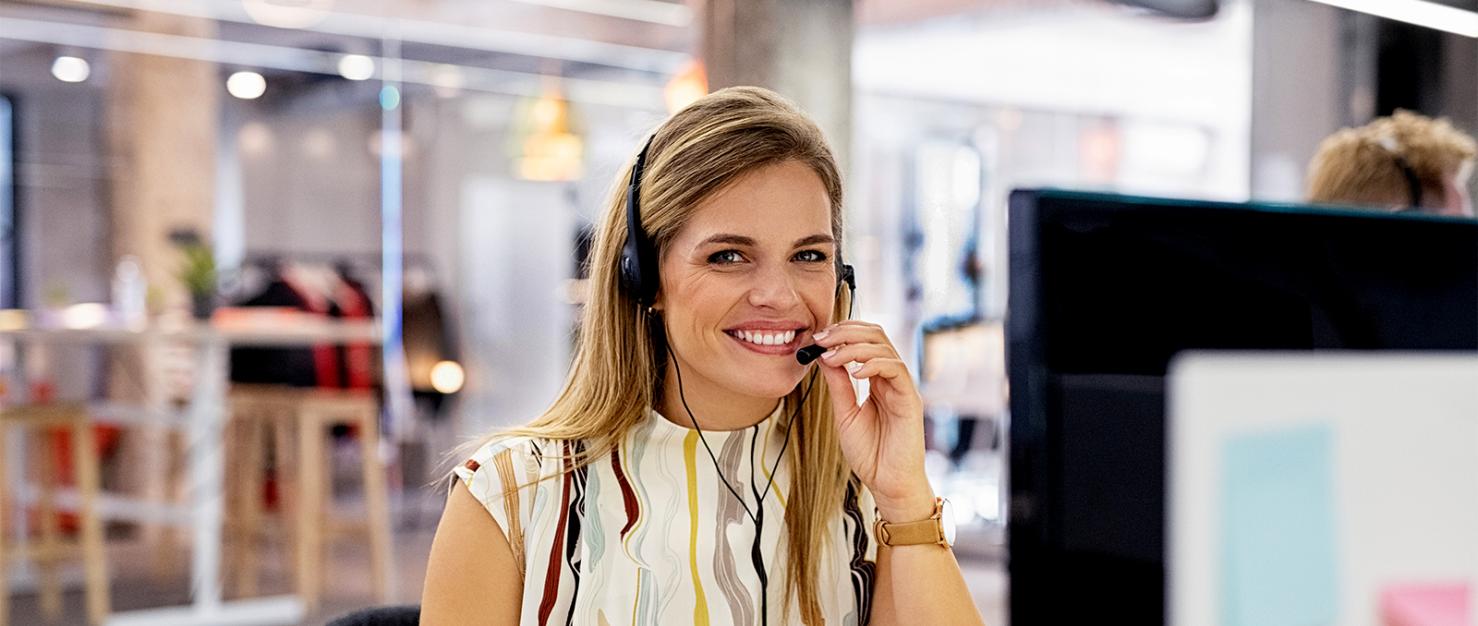 Vrouw met headset
