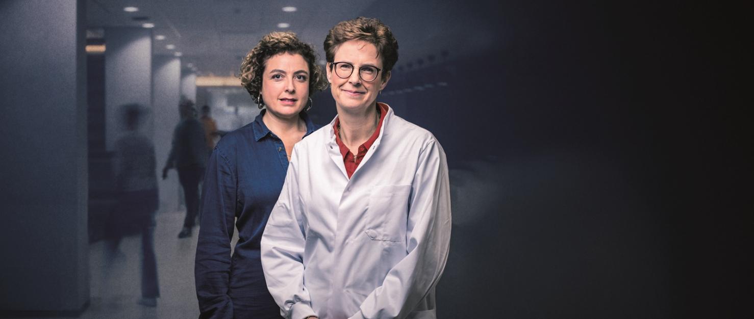 Onderzoeker Karin de Visser met donateur Nadia
